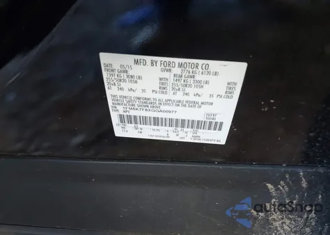 2016 Ford Explorer Limited from USA, damaged, VIN 1FM5K7F8XGGA00977